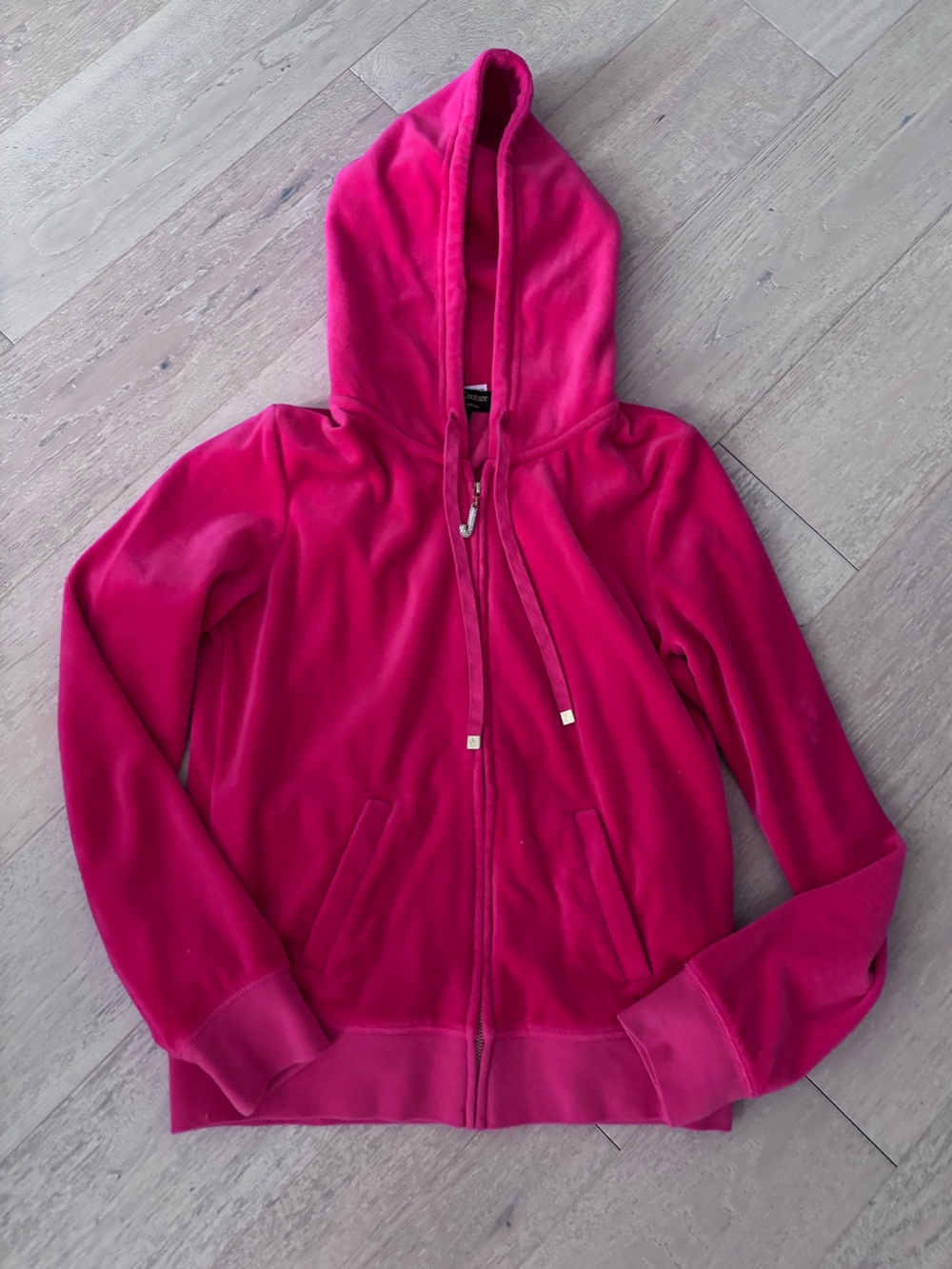 Juicy Couture Vibrant Hot Pink velvet Hoodie